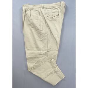Faconnable Vintage Hong Kong 100% Cotton Flap Pocket Chino Pants. Ivory, 42X29.